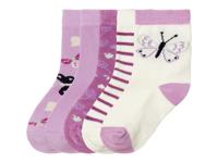 lupilu 5 paar kinder sokken (23-26, Lichtroze/wit)