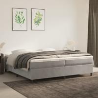 Boxspring bed 200x200 cm fluweel lichtgrijs