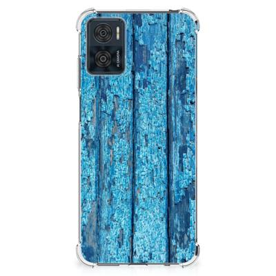 Motorola Moto E22 | E22i Stevig Telefoonhoesje Wood Blue