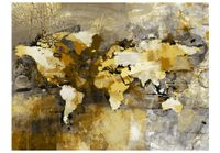 Fotobehang - Vliesbehang Artistieke kaart van de Wereld, wereldkaart - thumbnail