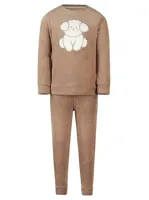 Charlie Choe velours meisjes pyjama -Puppy - Warme winter kinder pyjama