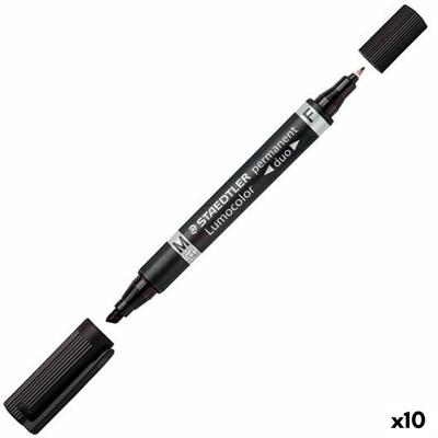 Permanente markeerstift Staedtler Lumocolor 348 Zwart (10 Stuks)