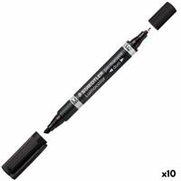 Permanente markeerstift Staedtler Lumocolor 348 Zwart (10 Stuks)