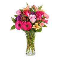 Bloemenvaas klassiek - transparant glas - D18 x H37 cm - trompet model - boeketvaas - 5 liter