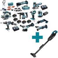 Makita DLX1009TJ2 Accu Combiset 10-delig met Trolley 18V 5.0Ah in Mbox