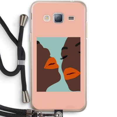 Orange lips: Samsung Galaxy J3 (2016) Transparant Hoesje met koord