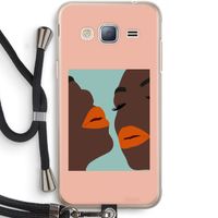 Orange lips: Samsung Galaxy J3 (2016) Transparant Hoesje met koord