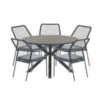 Garden Impressions Ross tuinset 6-delig zwart-grey teak look