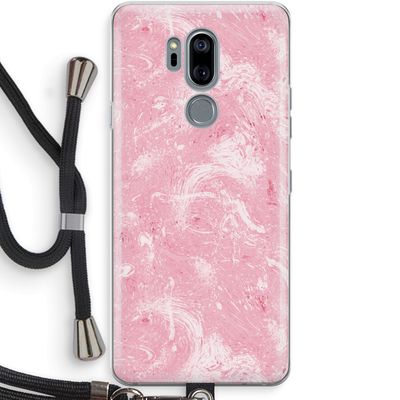 Abstract Painting Pink: LG G7 Thinq Transparant Hoesje met koord