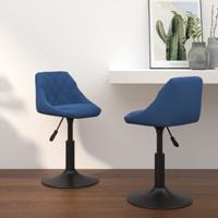 Eetkamerstoelen draaibaar 2 st fluweel blauw