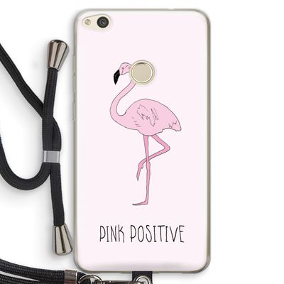 Pink positive: Huawei Ascend P8 Lite (2017) Transparant Hoesje met koord