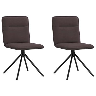 Eetkamerstoelen 2 st stof donkerbruin
