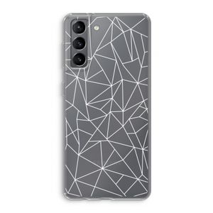 Geometrische lijnen wit: Samsung Galaxy S21 Transparant Hoesje