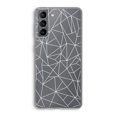 Geometrische lijnen wit: Samsung Galaxy S21 Transparant Hoesje