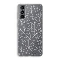 Geometrische lijnen wit: Samsung Galaxy S21 Transparant Hoesje