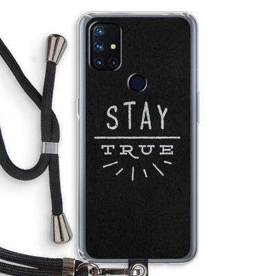 Stay true: OnePlus Nord N10 5G Transparant Hoesje met koord