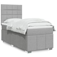 Boxspring met matras stof lichtgrijs 80x200 cm