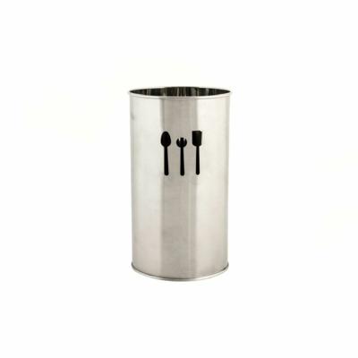 Bestekorganizer DKD Home Decor Zilverkleurig Roestvrij staal Plastic 10 x 10 x 18 cm