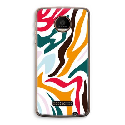 Colored Zebra: Motorola Moto Z Force Transparant Hoesje