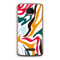 Colored Zebra: Motorola Moto Z Force Transparant Hoesje