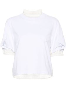 sacai t-shirt en maille ajourée - Blanc