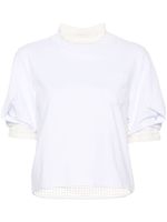 sacai t-shirt en maille ajourée - Blanc