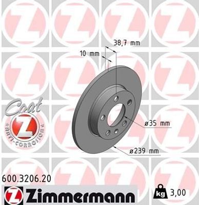Remschijf Coat Z 600320620