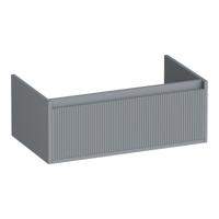 Brauer Hope Wavy - Onderkast - 80 cm - met 1 Softclose Lade Greeploos en 1 Sifon Uitsparing - Mat Grijs