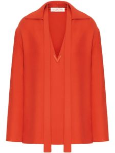 Valentino Garavani blouse en soie à détail VLOGO - Orange