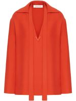 Valentino Garavani blouse en soie à détail VLOGO - Orange - thumbnail