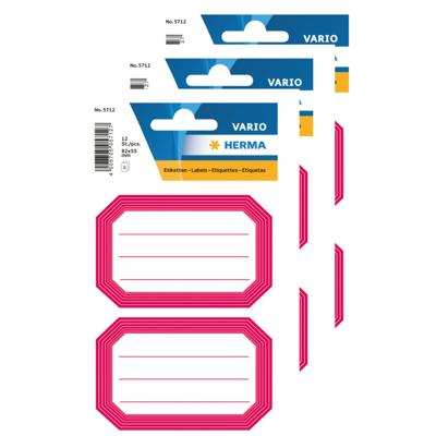 Herma Schoolboeken etiketten - stickers - 36x - roze/wit - 8.2 x 5.5 cm