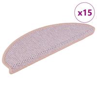 VidaXL Trapmatten zelfklevend 15 st sisal-look 65x21x4 cm roze