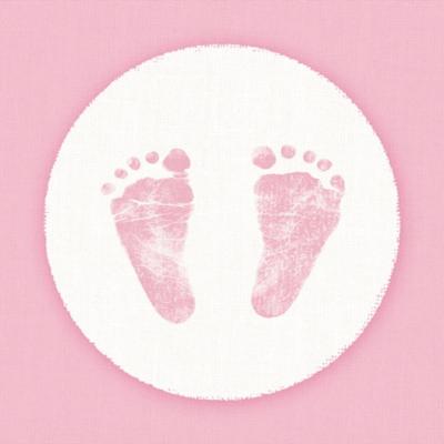 Ambiente Servetten Baby Voetjes 33 cm Roze
