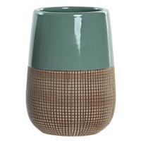 Badkamer tandenborstelhouder/drinkbeker - polystone - mintgroen - 7 x 11 cm - badkamer