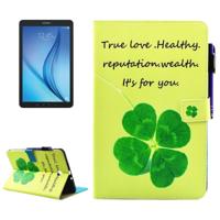 Samsung Galaxy Tab E 9.6 inch / T560 horizontaal Klavertje vier patroon PU leren Flip Hoesje met houder, slaap / ontwaak functie en opbergruimte voor