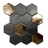 Terre d&apos;Azur Hexagonale Mosaic Black-Gold 28x30 cm