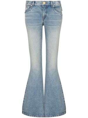 Balmain jean évasé Western à taille basse - Bleu