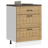 Onderkast Lucca bewerkt hout artisanaal eikenkleur