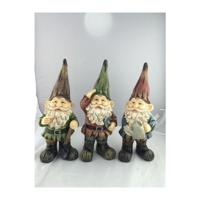 Tuinbeeld kabouter 11x7x24cm set a 3st