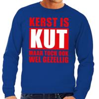 Foute Kersttrui - Kerst is kut - maar toch gezellig - blauw - voor heren - sweater