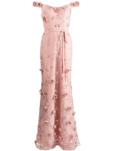 Marchesa Notte Bridesmaids robe longue à fleurs brodées - Rose