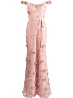 Marchesa Notte Bridesmaids robe longue à fleurs brodées - Rose