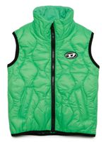 Diesel Kids gilet matelassé à logo appliqué - Vert