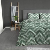 Dekbedovertrek Maeva - Eenpersoons (140x220 cm) - Groen Polyester-katoen - Dessin: Patroon - Sleeptime Elegance - Dekbed-Discounter.nl
