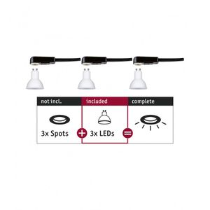 Paulmann 28784 LED-inbouwlamp Set van 3 stuks Energielabel: G (A - G) LED GU10 19.5 W Wit