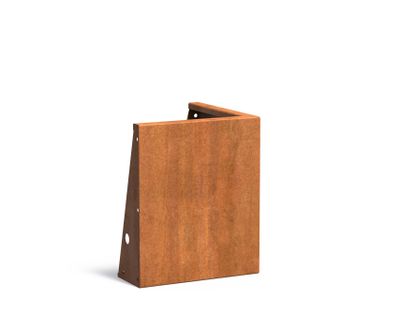 Keerwand cortenstaal buitenhoek 50x50x60cm.