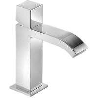Wastafelkraan Tres Cuadro | Opbouw | Mengkraan | Waterval uitloop | Standaard model | 1-knop | Vierkant | Chroom