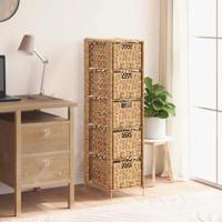 Opbergset met 5 manden 25,5x37x100 cm waterhyacint