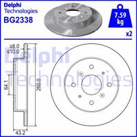 Remschijf DELPHI, Remschijftype: Massief, u.a. für Rover, Honda, MG, Acura - thumbnail