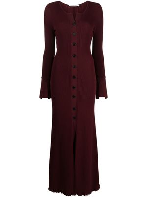 Philosophy Di Lorenzo Serafini robe nervurée à manches longues - Rouge